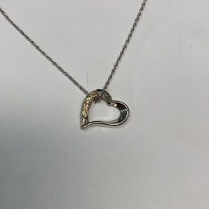 Pretty Sterling Silver 10k gold tri color Heart Pendant
